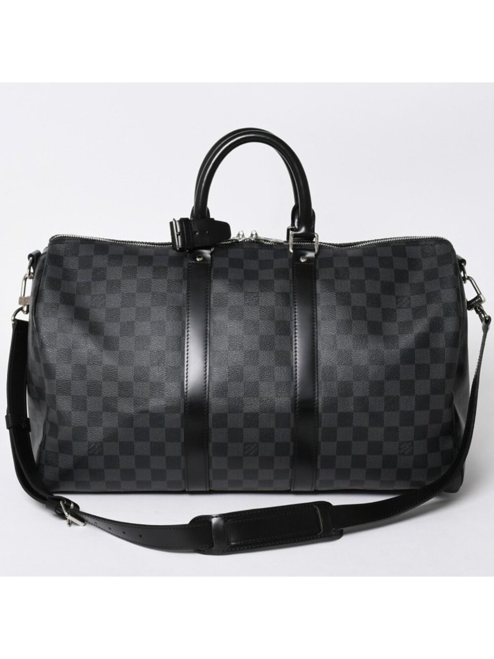 Louis Vuitton Keepall Bandouliere 45 Monogram Eclipse Canvas Black Leather